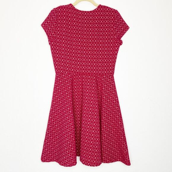 NWOT Leota Ursula Bellissimo Pink Short Sleeve Textured Knit Fit and Flare Dress - Picture 8 of 12